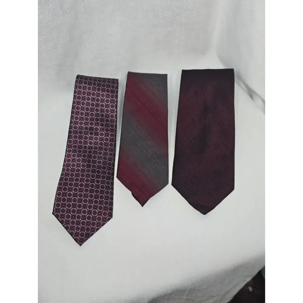 Lot of 6 Vintage Ties Designer Neckties Burgandy Collection Mallard Paisley Silk